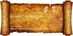 Groó Klotild névjegykártya